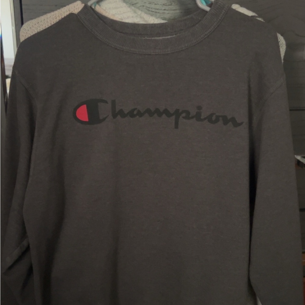 Champion Dark Gray Logo Sweatshirt